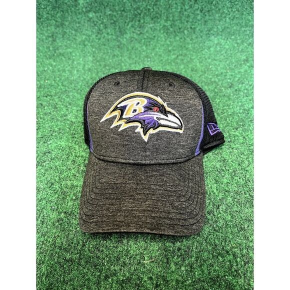 Baltimore Ravens Black & Purple Flex Fit Mesh SMALL/MEDIUM Hat OSFA Unisex - Picture 1 of 5